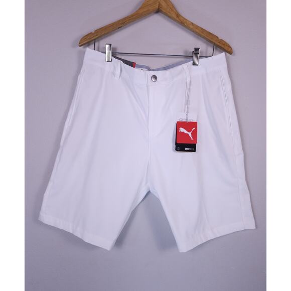 PUMA NWT DryCELL Golf Shorts Men’s 34 White – Moisture Wicking, Performance Fit - Picture 1 of 10